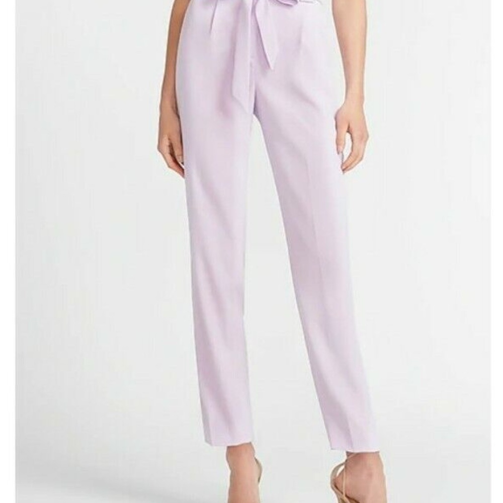 High Waisted Paper bag Pants Lilac